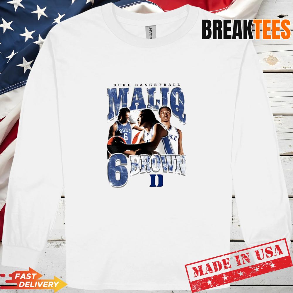 Maliq Brown Duke Blue Devils Retro Graphic T-Shirt