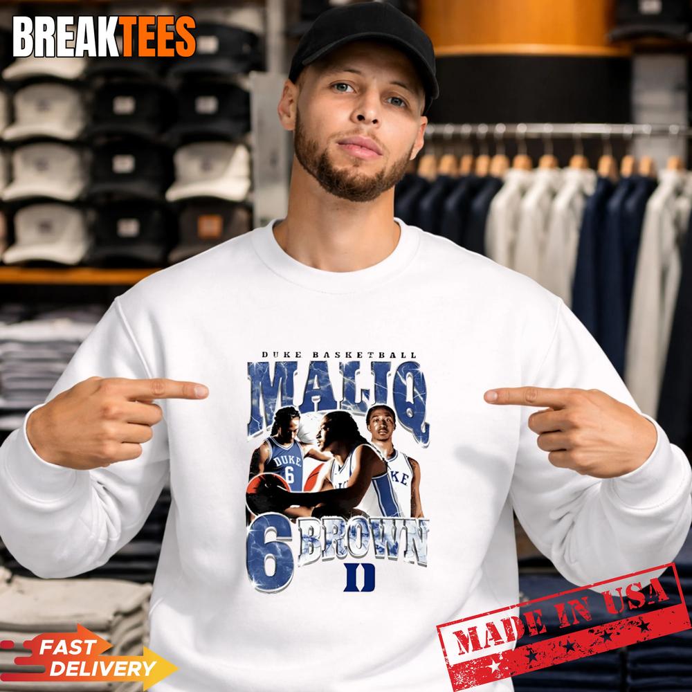 Maliq Brown Duke Blue Devils Retro Graphic T-Shirt