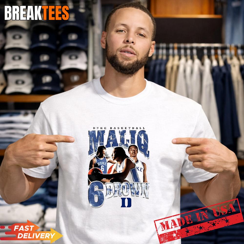 Maliq Brown Duke Blue Devils Retro Graphic T-Shirt