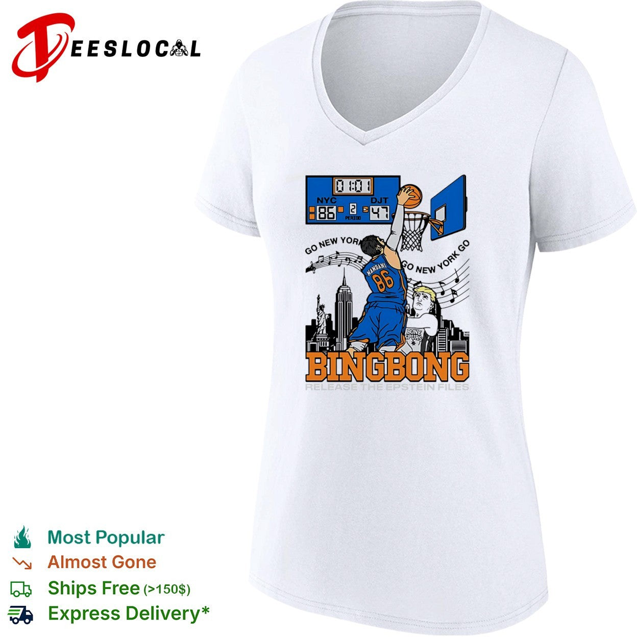 Mamdani Donald Trump New York Knicks NBA Bingbong Release the Epstein Files shirt