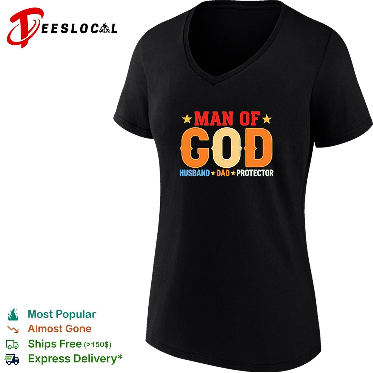 Man of GOD husband dad protector vintage shirt