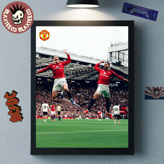 Manchester United Air Sesko Feat Cunha Celebration Vs Liverpool Match Home Decor Poster Canvas