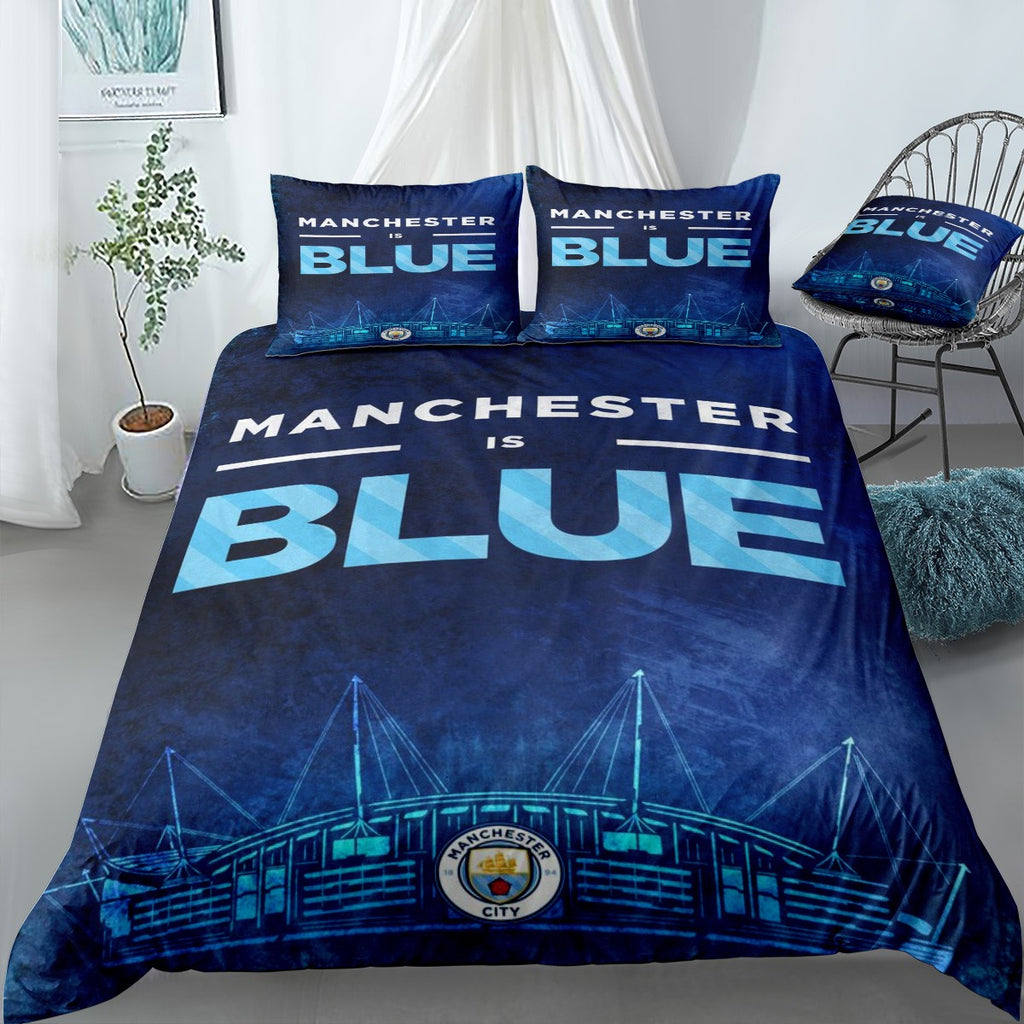 Manchester Is Blue Chant 2 Bedding Set (Duvet Cover & Pillow Shams)
