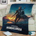 Mandalorian Season 2 Poster with Logo Fleece Throw Blanket