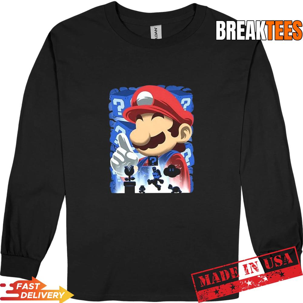Mario classic blue jumpman video Game vintage Shirt