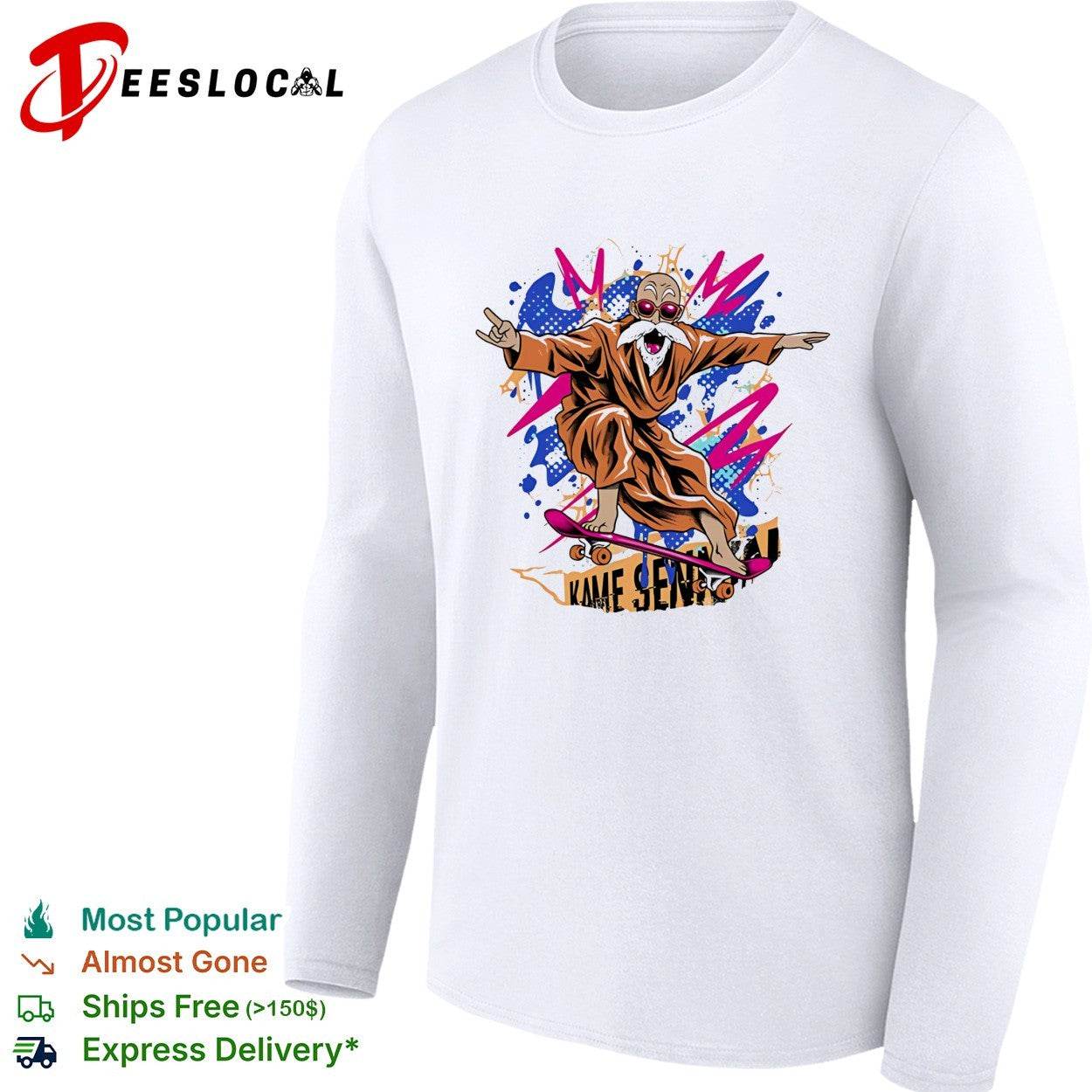 Master Roshi Kame Sennin Dragon Ball skateboard pop art shirt