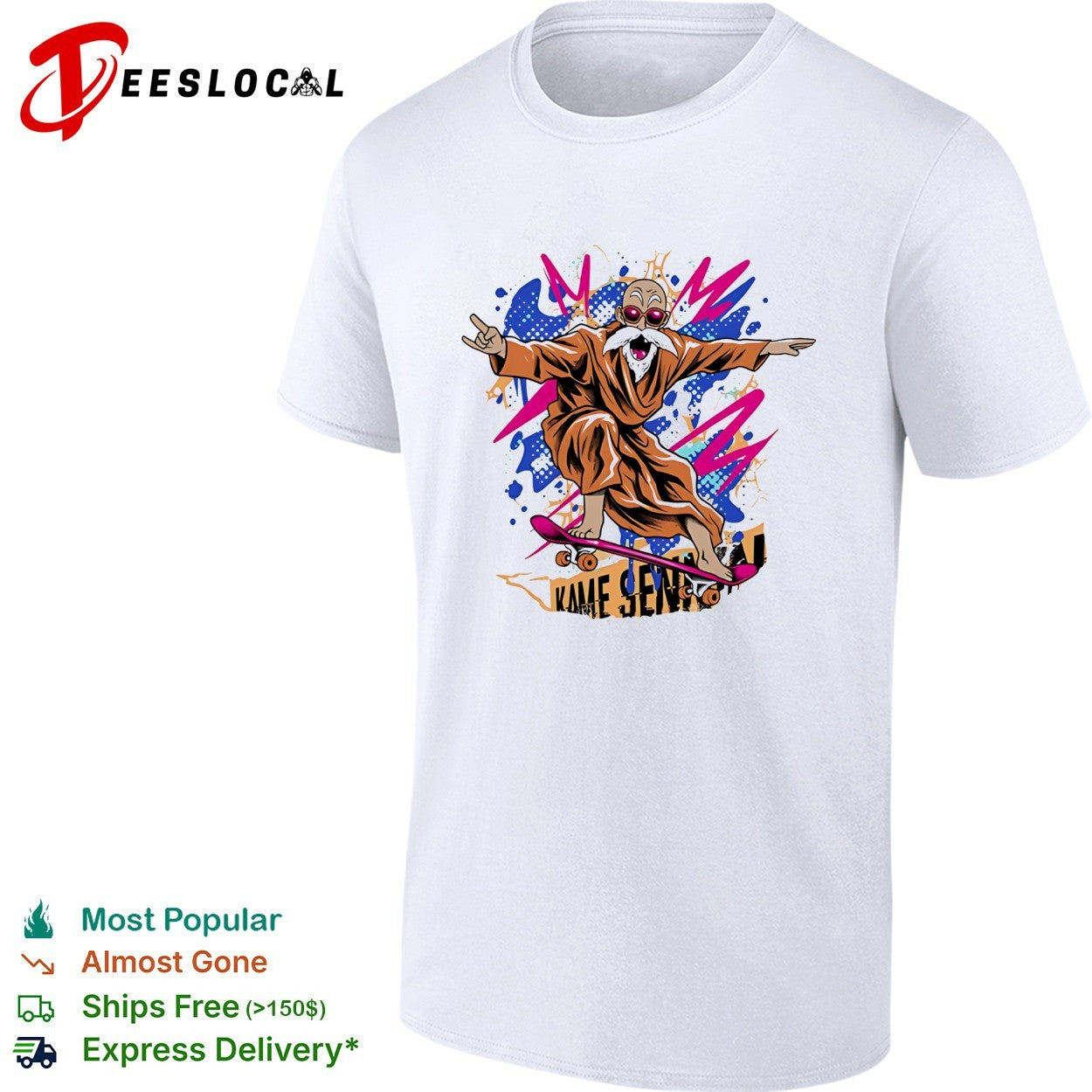 Master Roshi Kame Sennin Dragon Ball skateboard pop art shirt