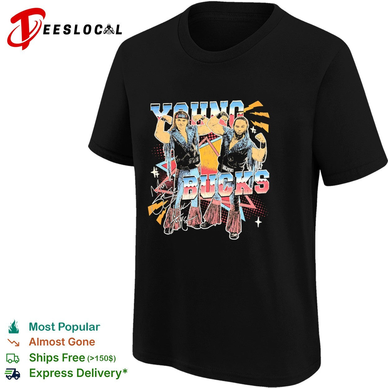 Matt and Nick Jackson Young Bucks AEW Signed Autograph Elite wrestling fan shirt