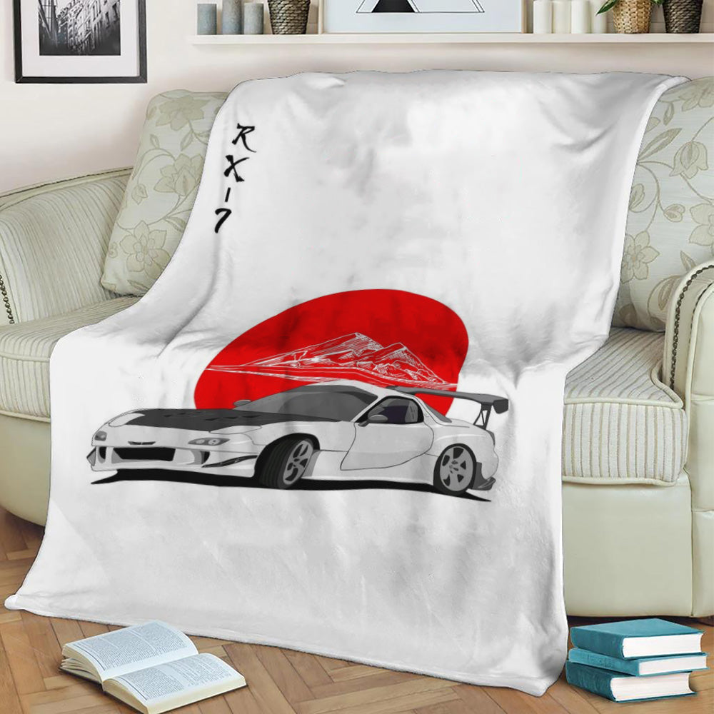 Mazda RX7 Car Fleece Throw Blanket