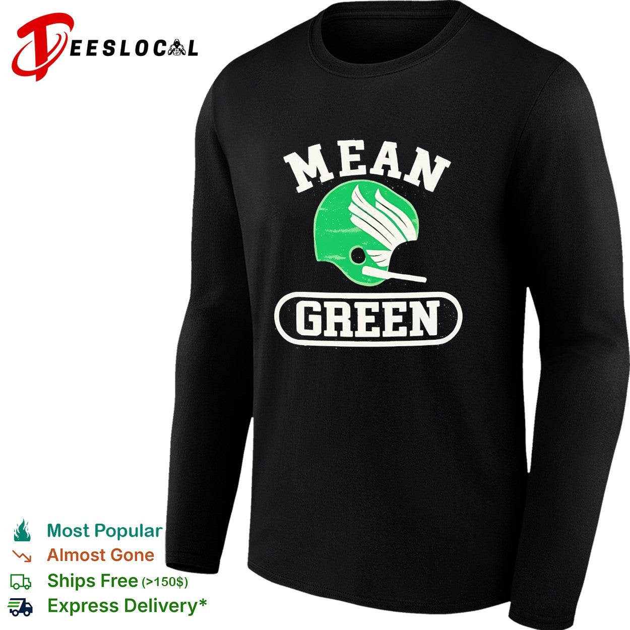 Mean Green North Texas football helmet vintage arch bold logo shirt