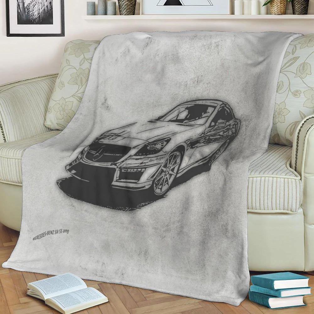 Mercedes Benz slk 55 amg Fleece Throw Blanket