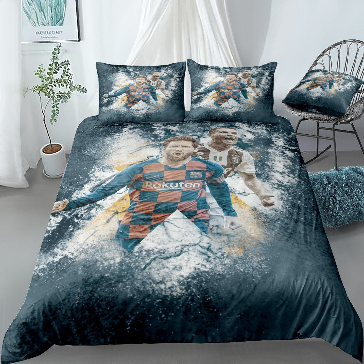 Messi x Ronaldo Bedding Set (Duvet Cover & Pillow Shams)
