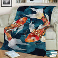 Metallic Koi II Fleece Throw Blanket