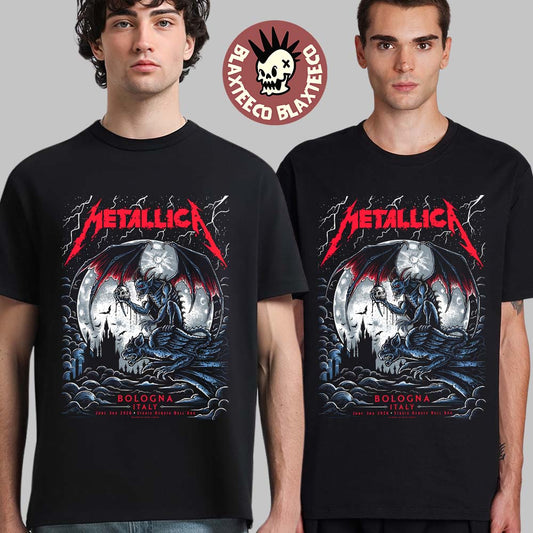 Metallica M72 Bologna Italy 2026 Pop Up Shop Poster At Stadio Renato On June 3 2026 The Gargoyle Winged Demon T-Shirt