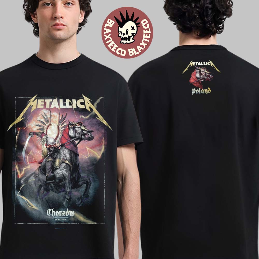 Metallica M72 Chorzów 2026 Pop Up Shop Tee In Chorzów Poland On 19 May 2026 At Stadion Slaski The Death Winged Hussars Two Sided T-Shirt