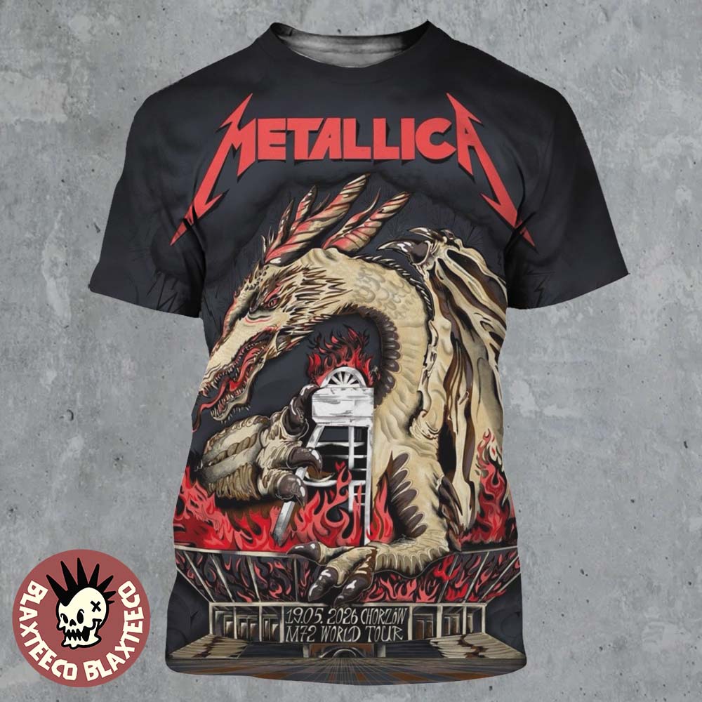 Metallica M72 Chorzów 2026 Venue Poster Chorzów Poland At Stadion Slaski On 19 May 2026 Smok Wawelski Dragon All Over Print Shirt