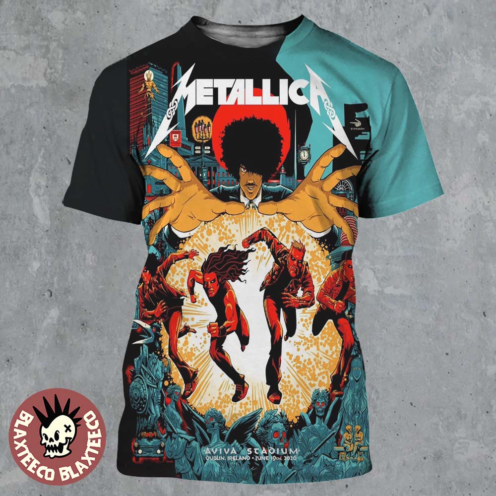 Metallica M72 Dublin Ireland 2026 Night 1 Venue Poster At Aviva Stadium On June 19 2026 All Over Print Shirt