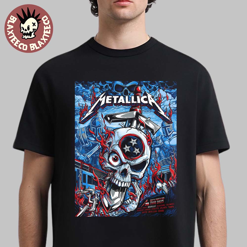 Metallica M72 Nashville Exclusive Pop Up Shop Poster At Nissan Stadium Tennessee May 1 And 3 2025 Skull And The Sword Artwork Essentials