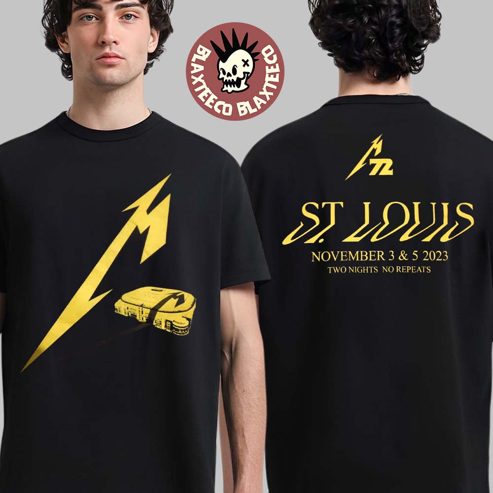 Metallica M72 St Louis Dome America Center Version On November 3 And 5 2023 Two Nights No Repeats Two Sides Unisex T-Shirt