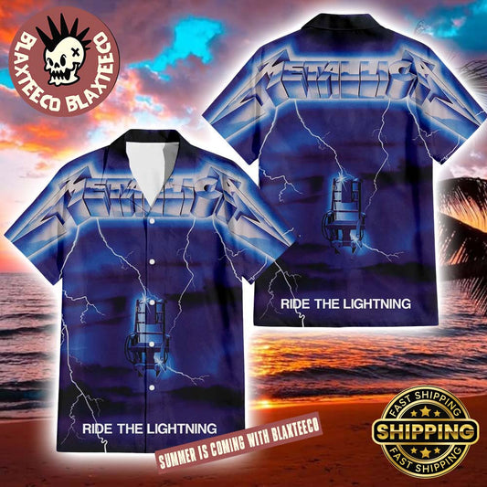 Metallica Ride The Lightning Album Cover 2025 Summer Hawaiian Shirt