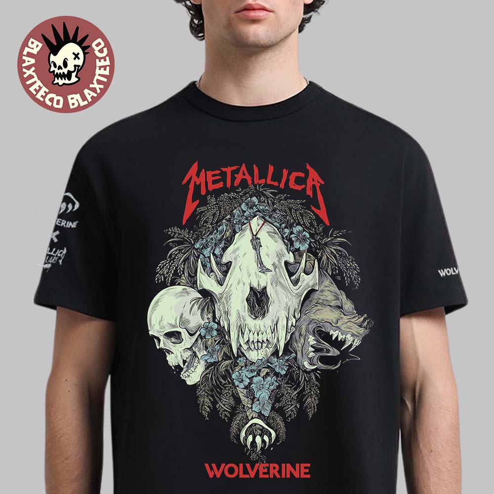 Metallica X Wolverine Boots Exclusive Merch Wolverine Skull Adorned T-Shirt