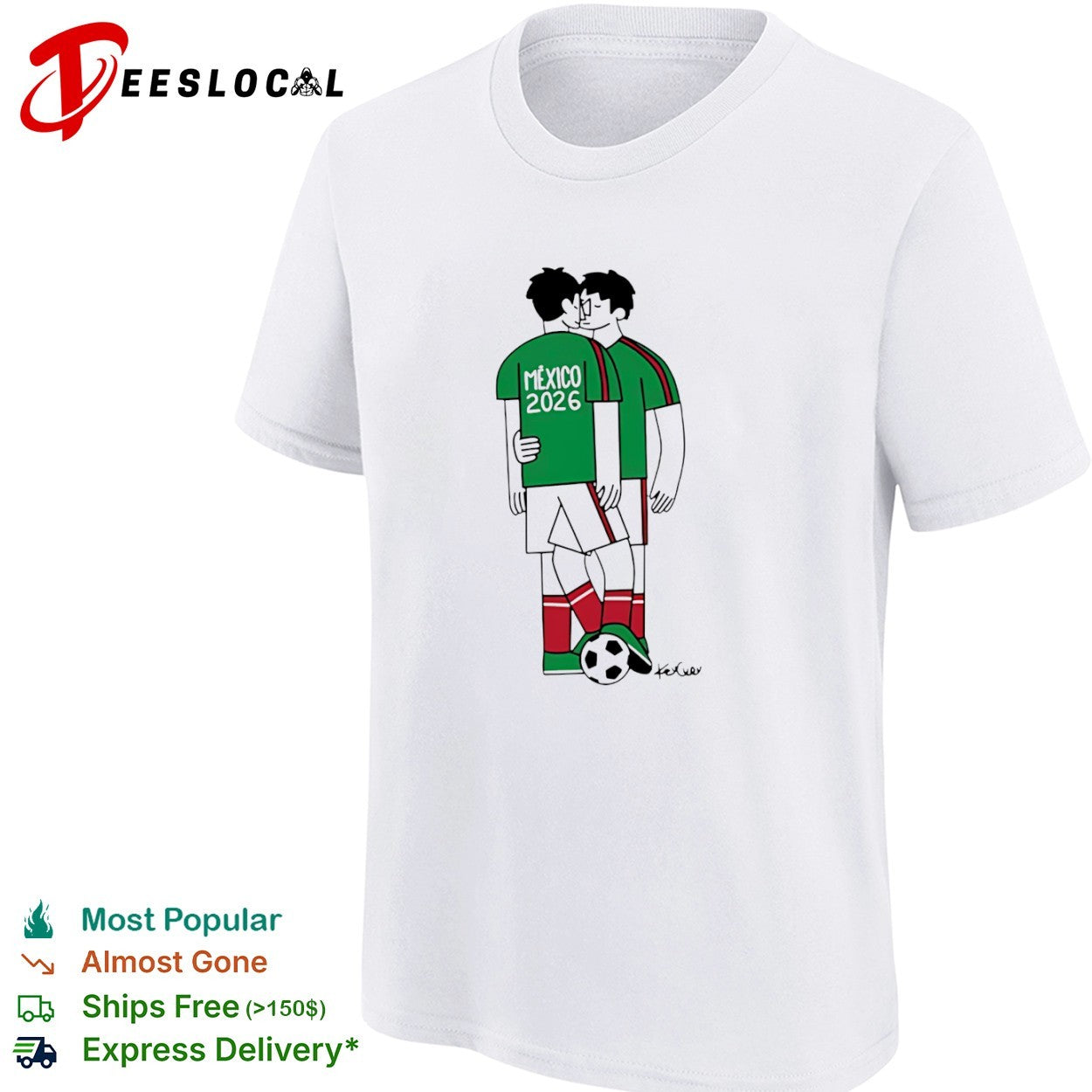 Mexico 2026 soccer players kissing and hugging shirt