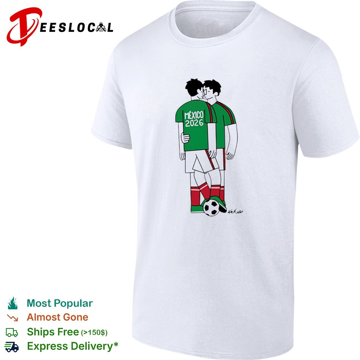 Mexico 2026 soccer players kissing and hugging shirt