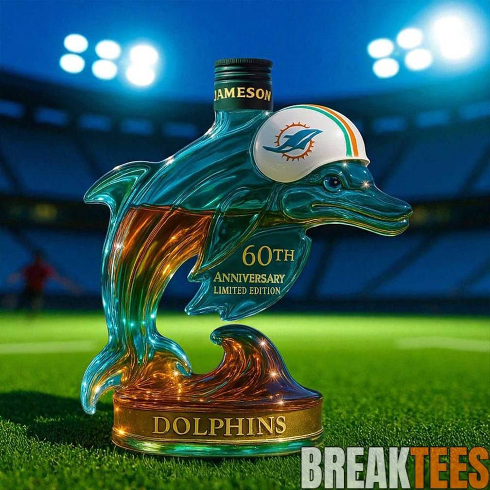 Miami Dolphins Team Spirit 60th Anniversary Limited Edition Whiskey Bottle