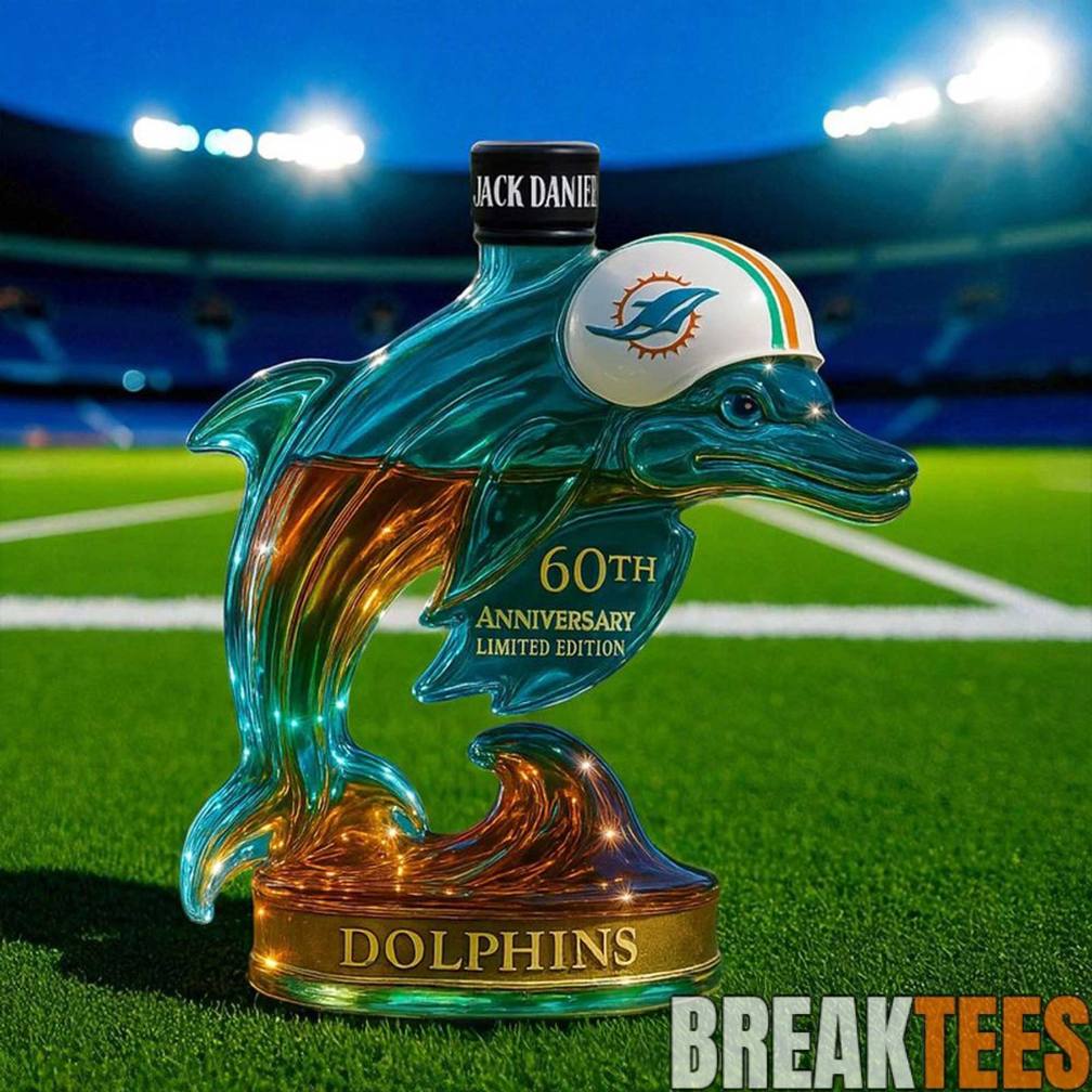 Miami Dolphins Team Spirit 60th Anniversary Limited Edition Whiskey Bottle