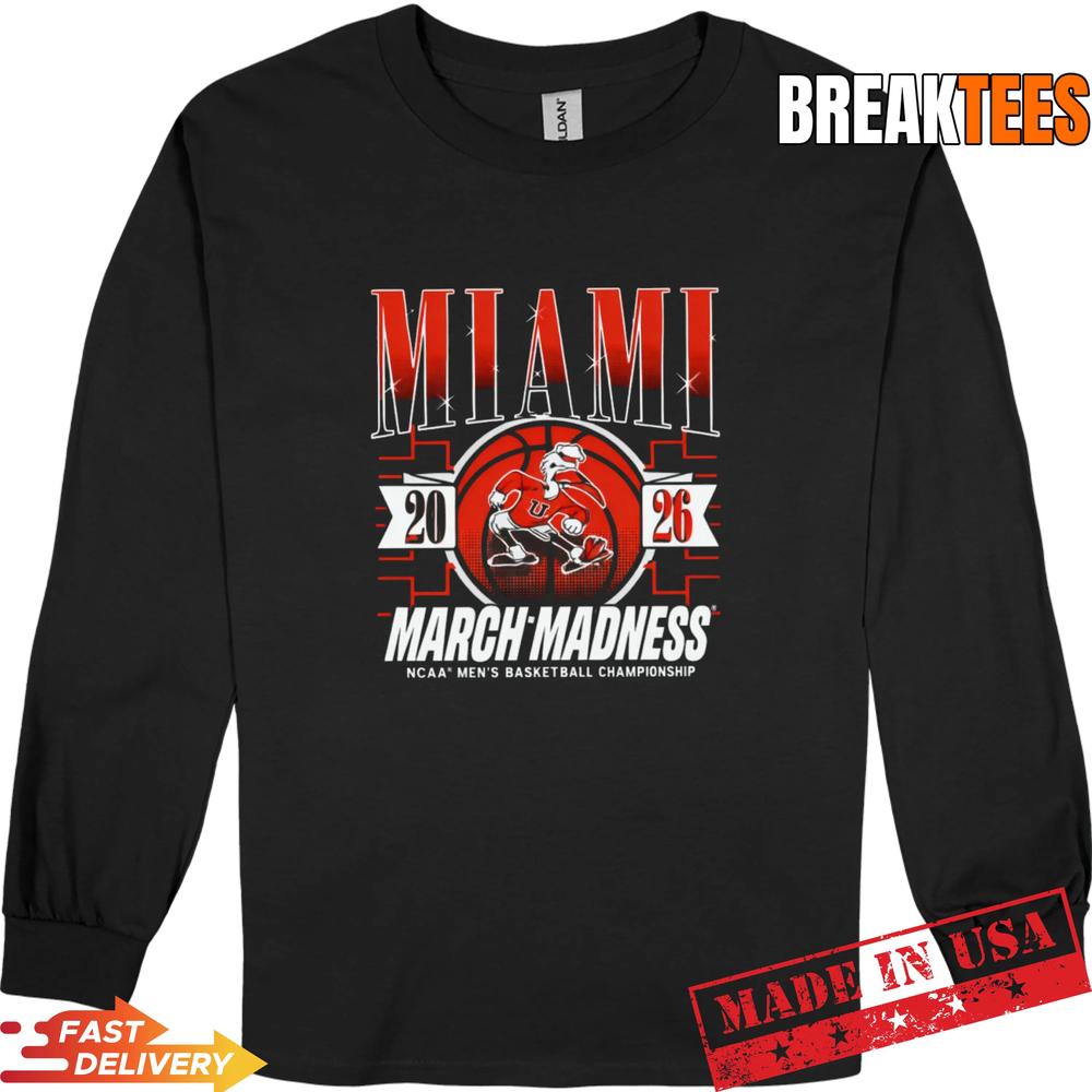 Miami Hurricanes Basketball NCAA Championship March Madness 2026 T-Shirt