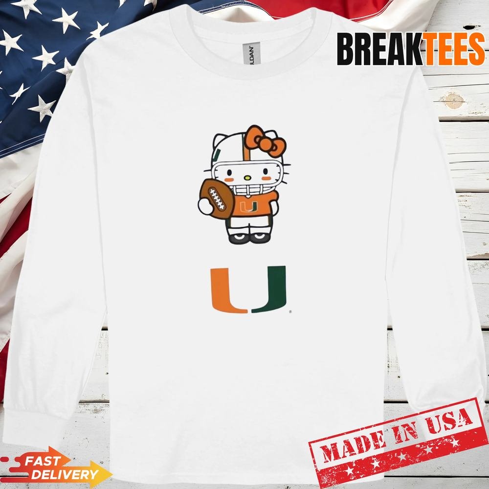 Miami Hurricanes Football x Hello Kitty Anime T-Shirt