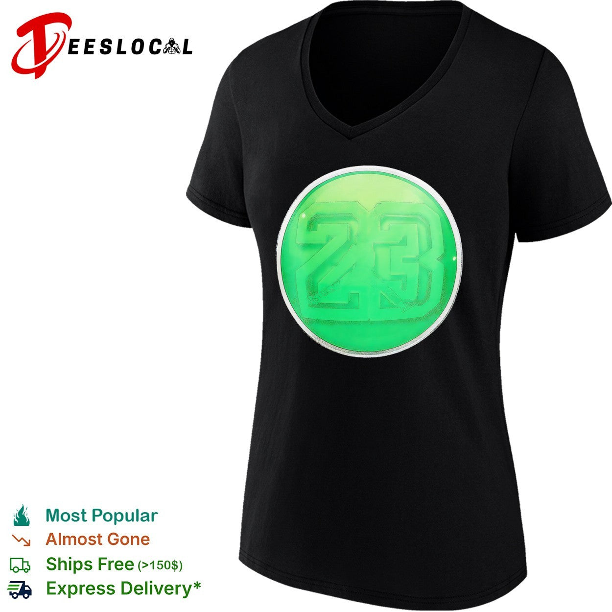 Michael Jordan 23 green circle shirt