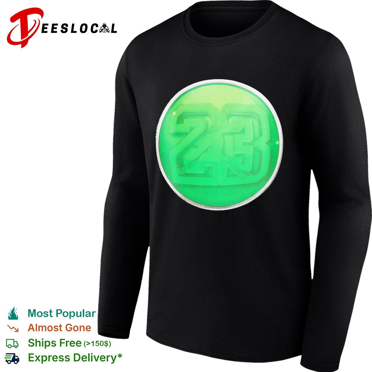 Michael Jordan 23 green circle shirt
