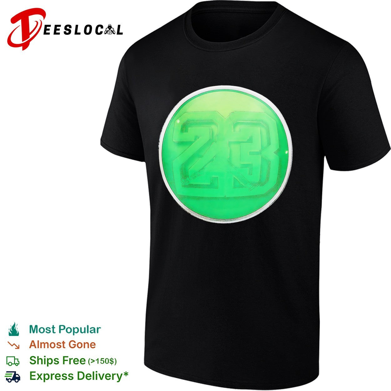 Michael Jordan 23 green circle shirt