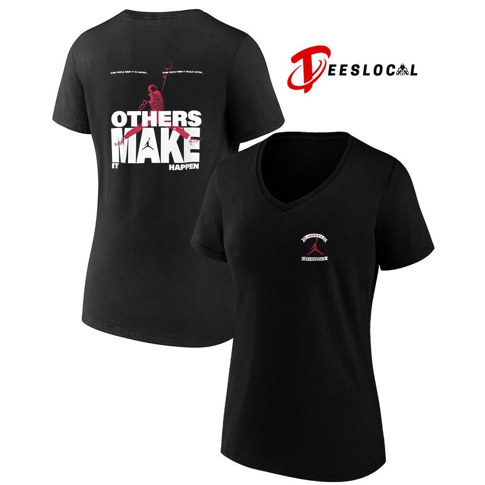 Michael Jordan some people wish it would happen others make it happen pose graphic shirt