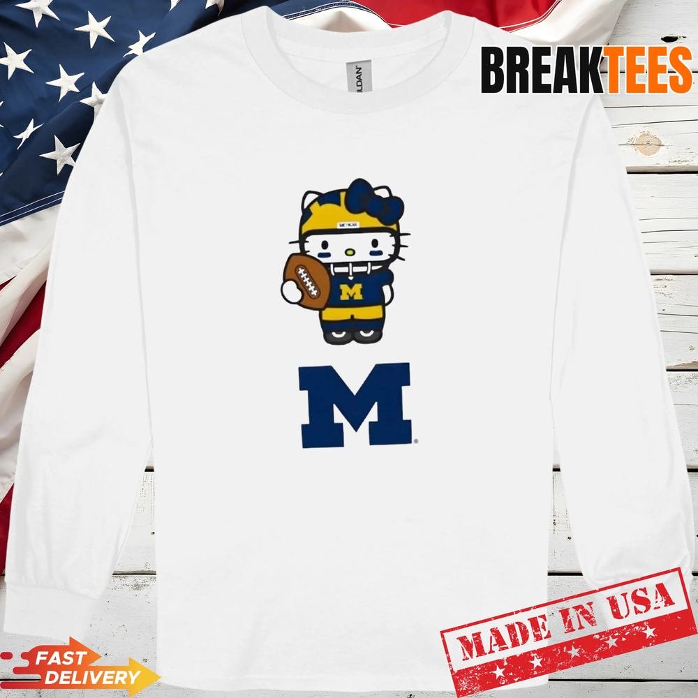 Michigan Wolverines Football x Hello Kitty Anime T-Shirt