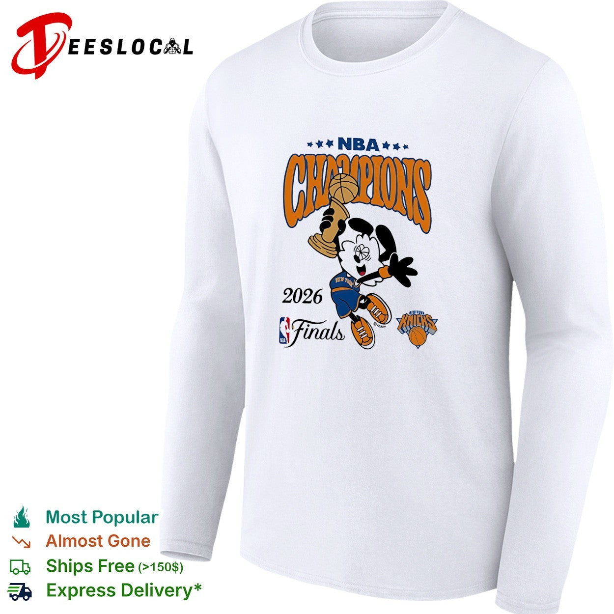 Mickey Mouse New York Knicks 2026 NBA Finals Champions cartoon version two shirt