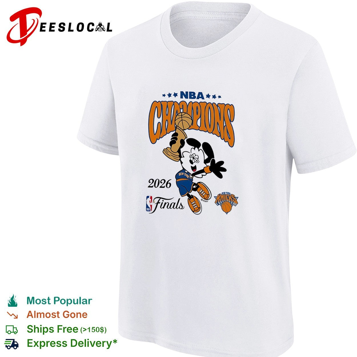Mickey Mouse New York Knicks 2026 NBA Finals Champions cartoon version two shirt