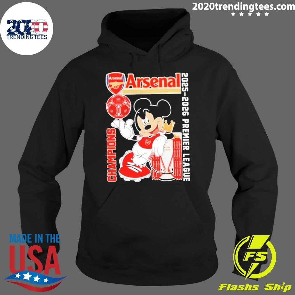 Mickey X Arsenals 2025-26 Premier League Champions Trophies Shirt