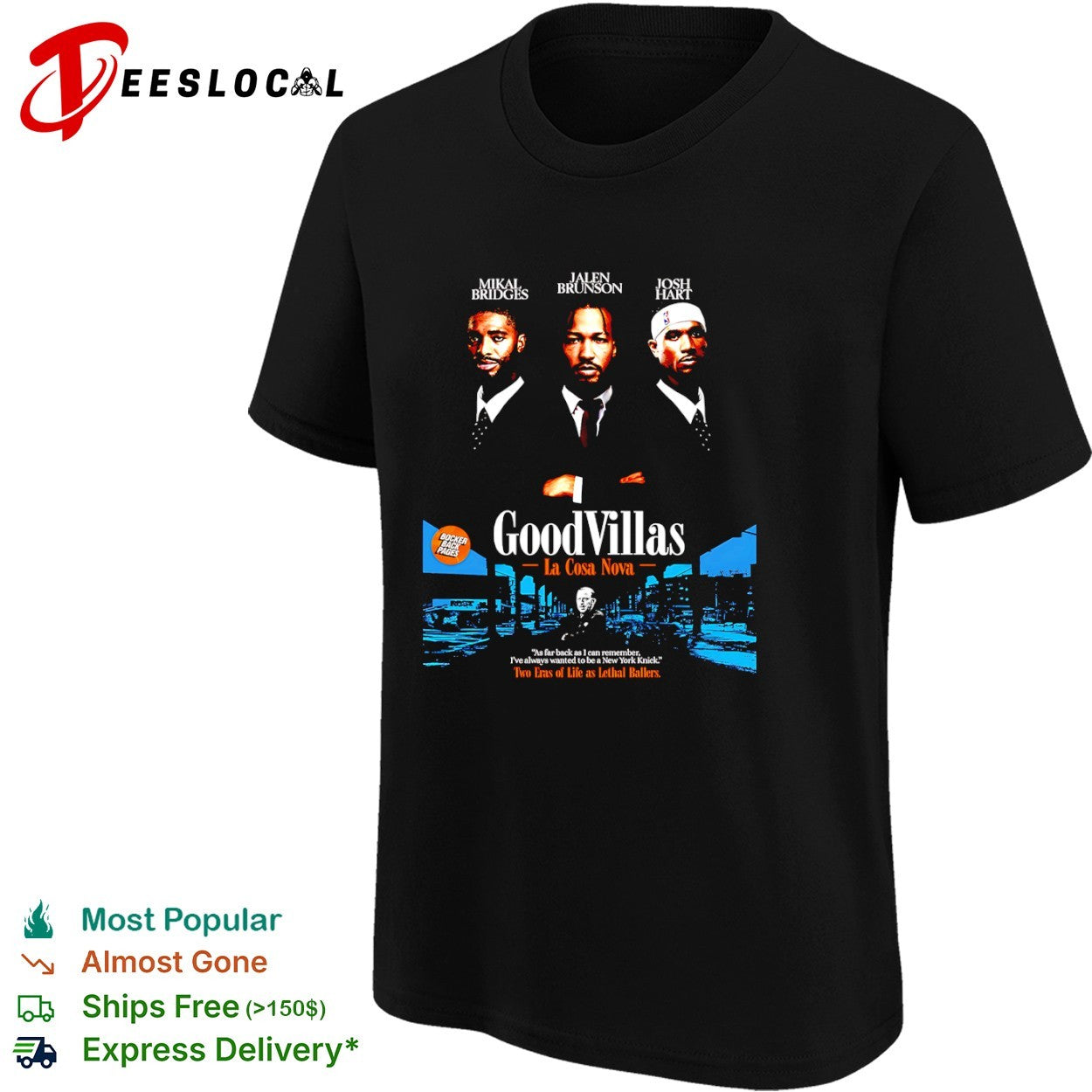 Mikal Bridges Jalen Brunson Josh Hart New York Knicks GoodVillas La Cosa Nova shirt