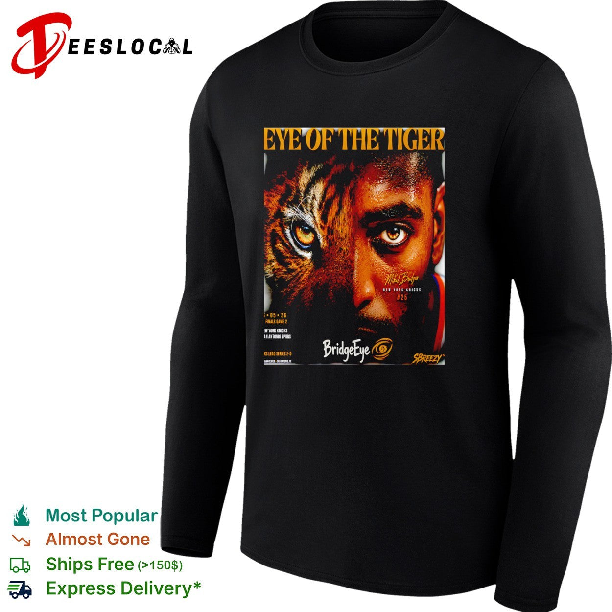 Mikal Bridges New York Knicks Eye of the Tiger NBA shirt