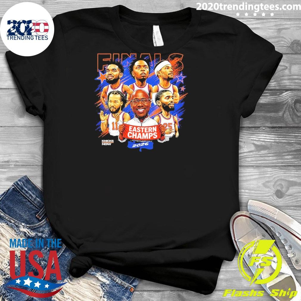 Mike Brown Coach and New York Knicks NBA 2026 Eastern Champions Caricature Shirt