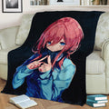 Miku Nakano Fleece Throw Blanket