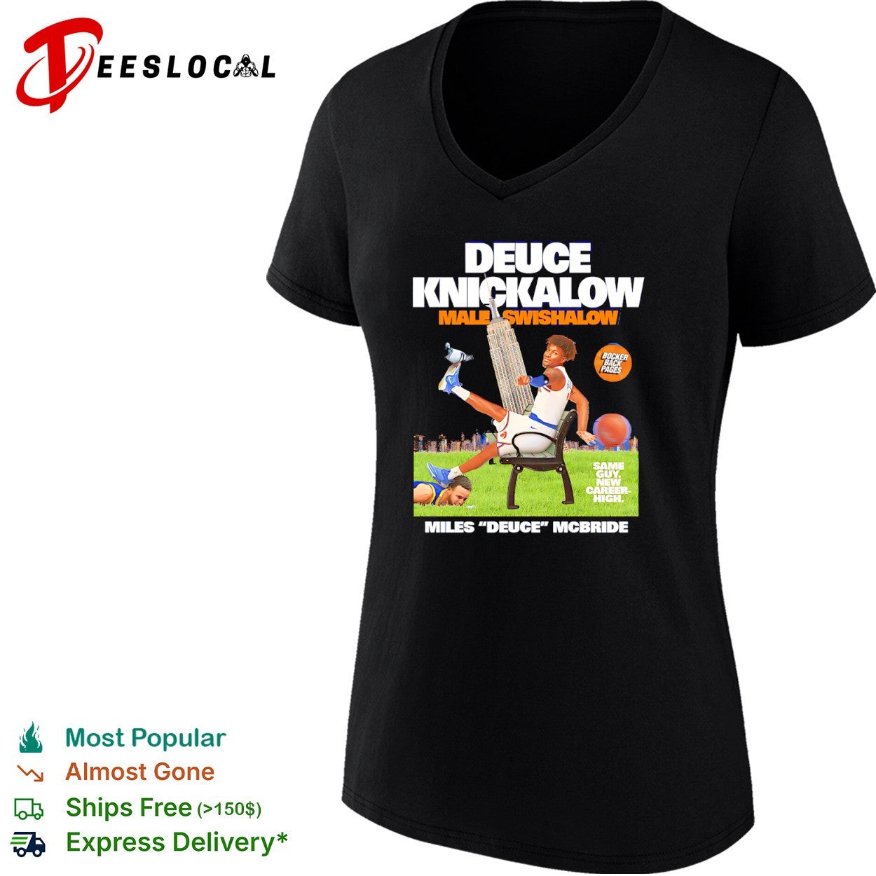 Miles Deuce McBride New York Knicks NBA Deuce Knickalow Male Swishalow shirt