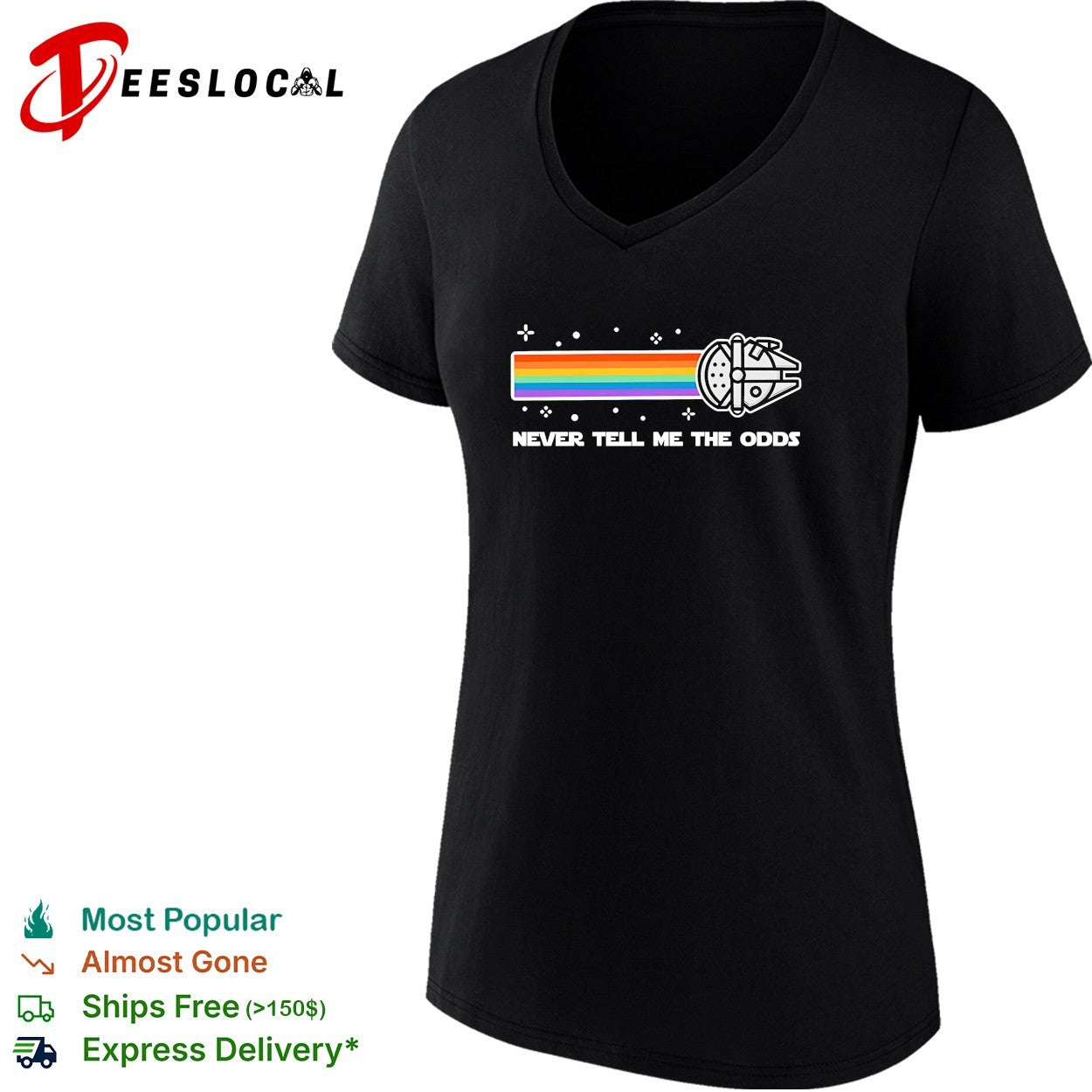 Millennium Falcon rainbow pride never tell me the odds Star Wars shirt