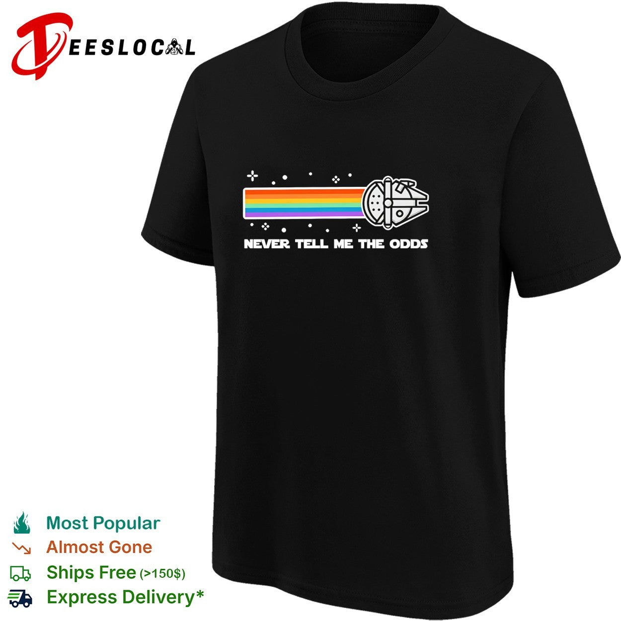 Millennium Falcon rainbow pride never tell me the odds Star Wars shirt