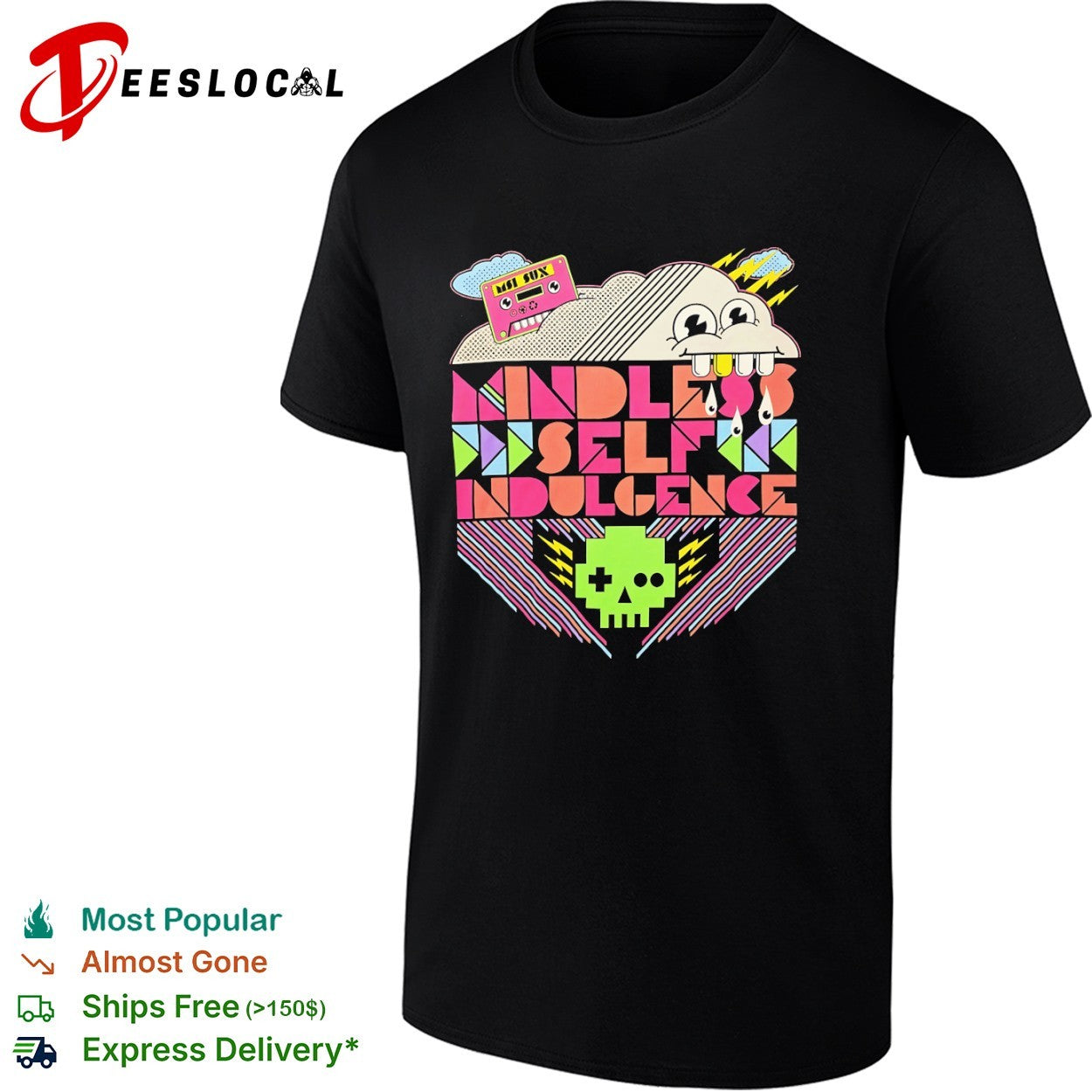 Mindless Self Indulgence MSI sux retro 8 bit pixel skull band shirt