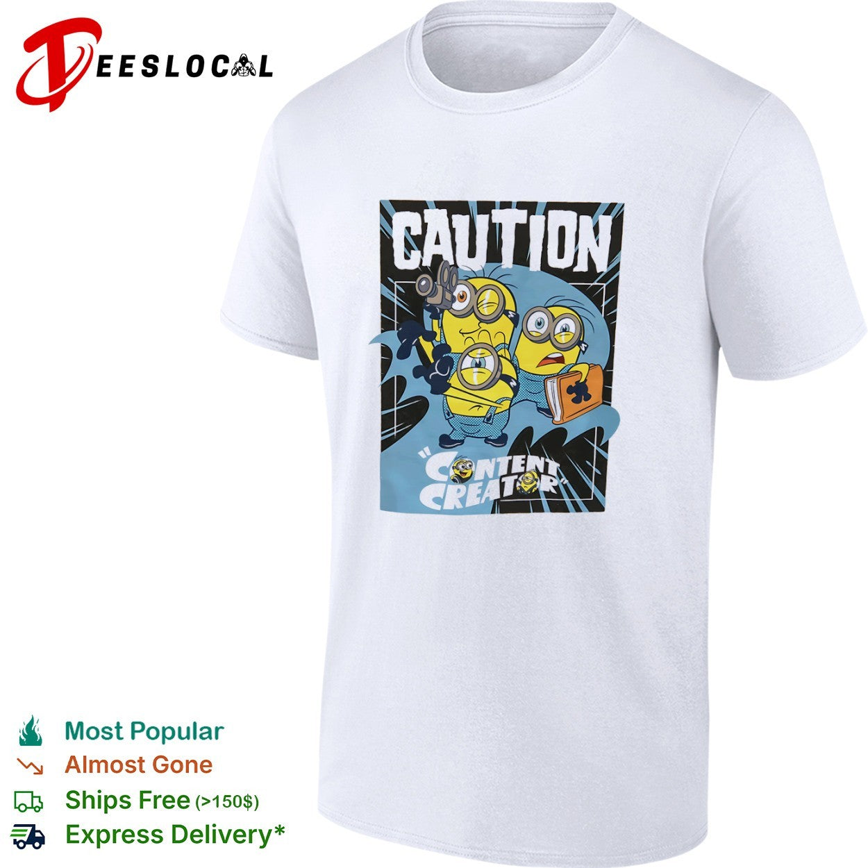 Minions Caution Content Creator shirt