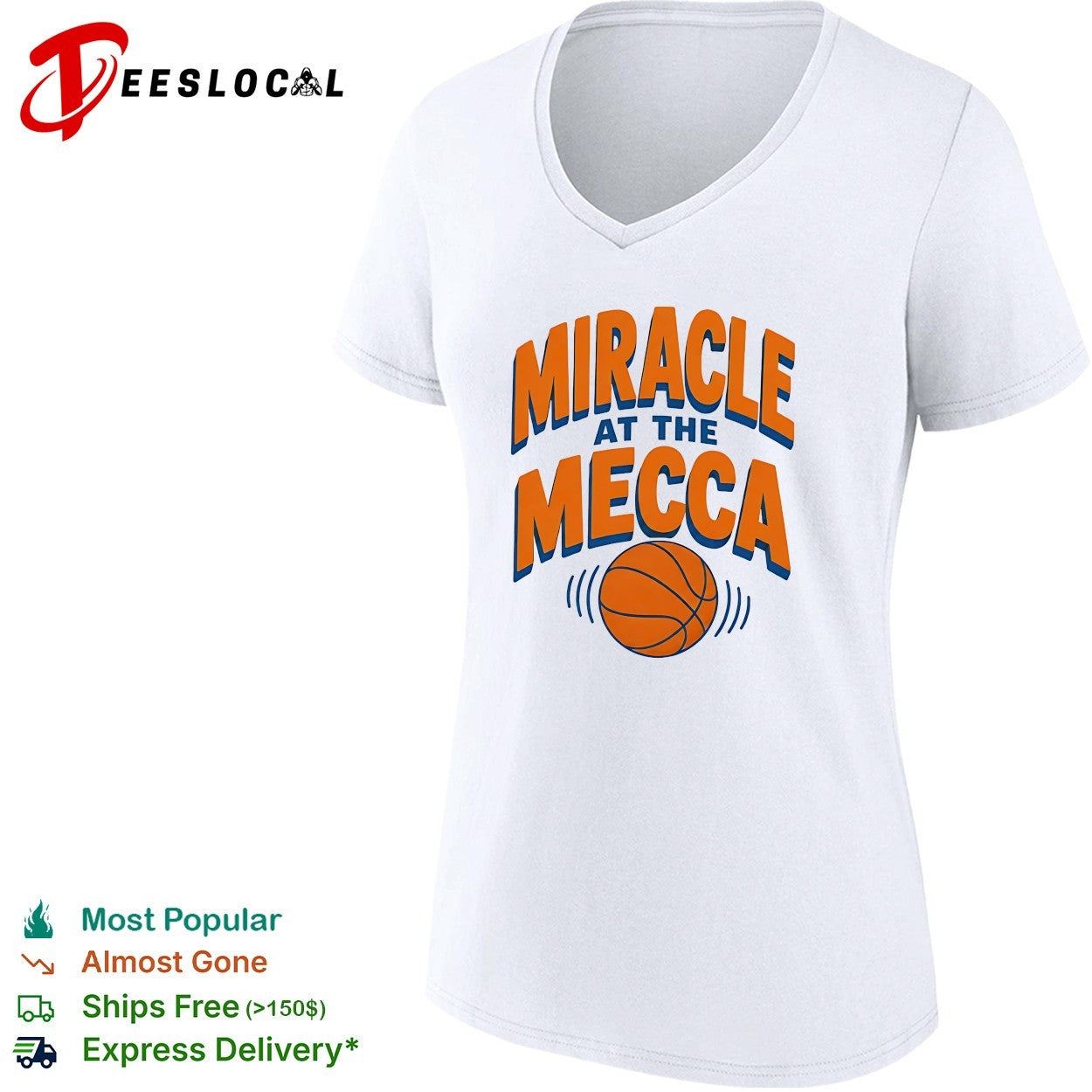 Miracle at the Mecca New York Knicks basketball bold arch text shirt