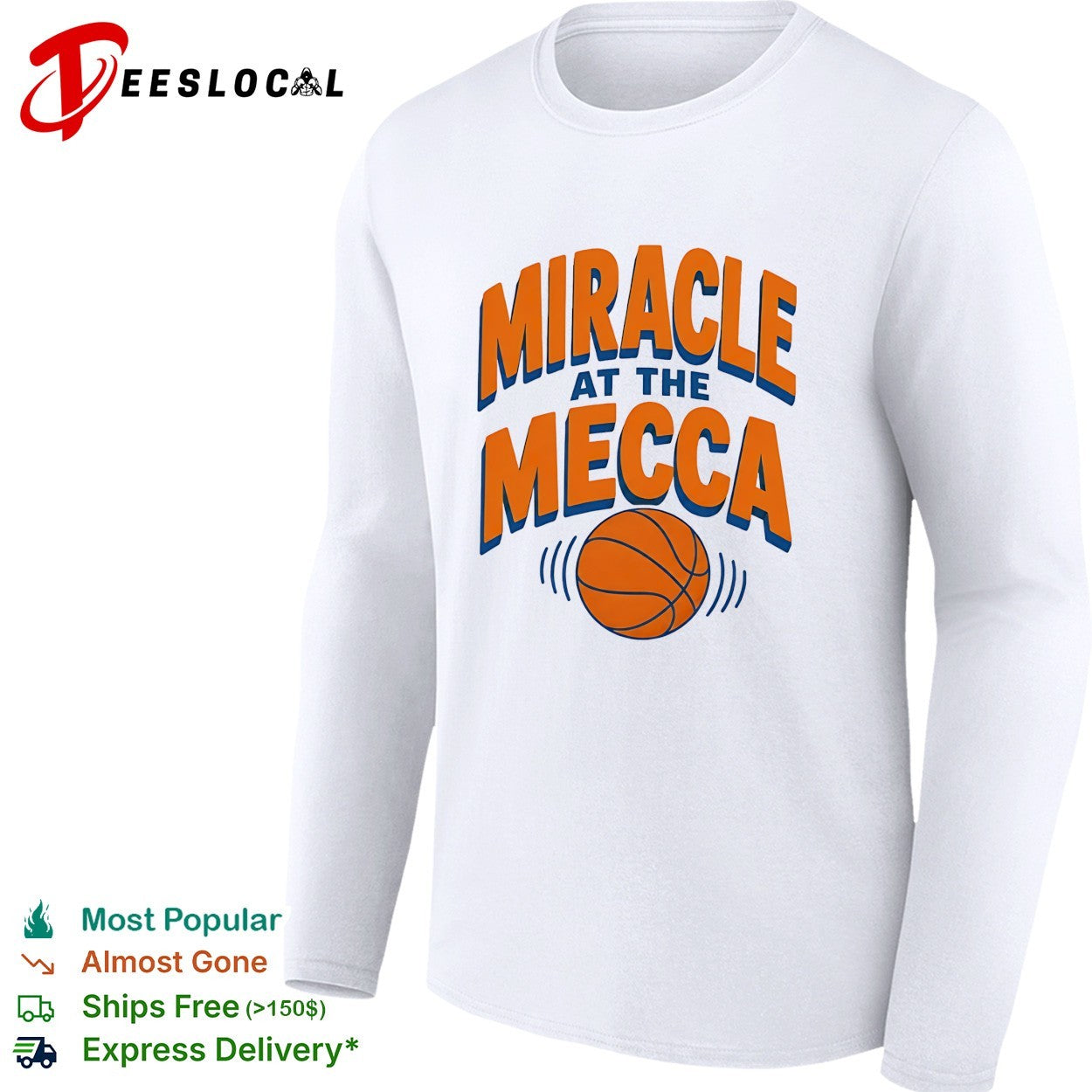 Miracle at the Mecca New York Knicks basketball bold arch text shirt